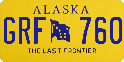 AK license plate GRF760