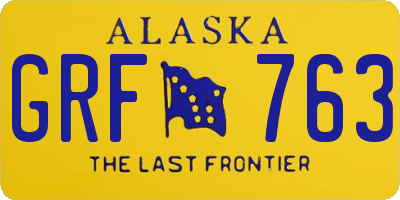 AK license plate GRF763