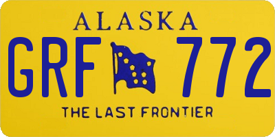 AK license plate GRF772