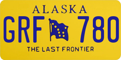 AK license plate GRF780