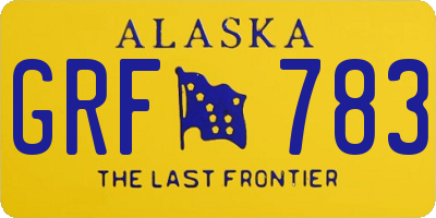 AK license plate GRF783