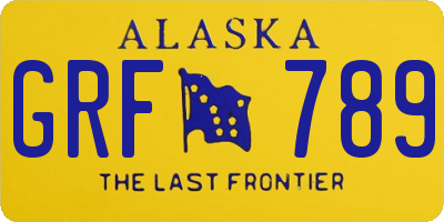 AK license plate GRF789