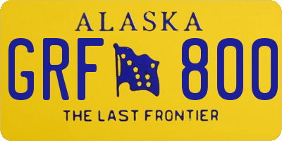 AK license plate GRF800