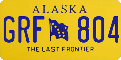 AK license plate GRF804
