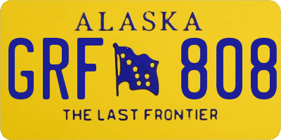 AK license plate GRF808
