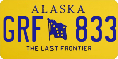 AK license plate GRF833