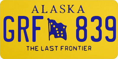 AK license plate GRF839