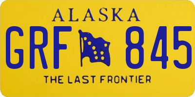 AK license plate GRF845