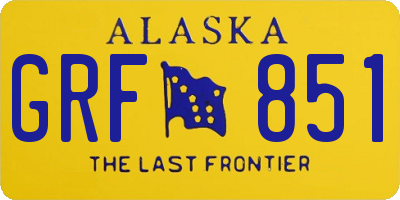 AK license plate GRF851