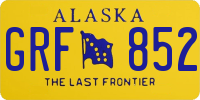 AK license plate GRF852