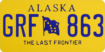 AK license plate GRF863