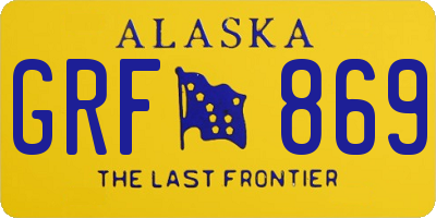 AK license plate GRF869