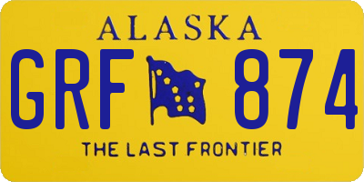AK license plate GRF874