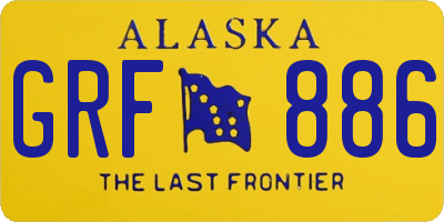 AK license plate GRF886