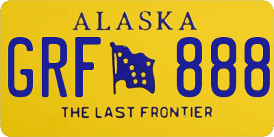 AK license plate GRF888