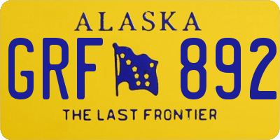 AK license plate GRF892