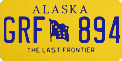 AK license plate GRF894