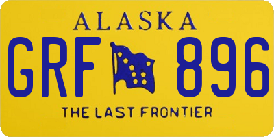 AK license plate GRF896