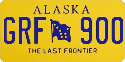 AK license plate GRF900