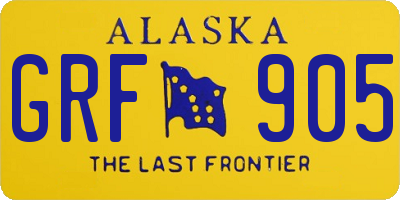 AK license plate GRF905