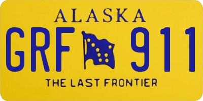 AK license plate GRF911