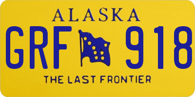AK license plate GRF918