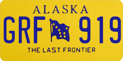 AK license plate GRF919