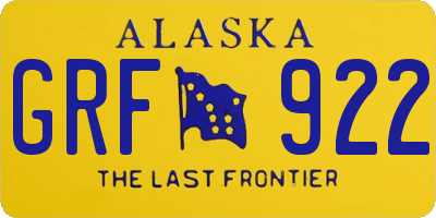 AK license plate GRF922