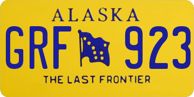 AK license plate GRF923