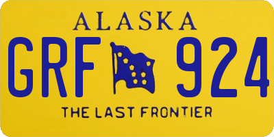 AK license plate GRF924
