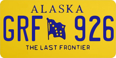 AK license plate GRF926