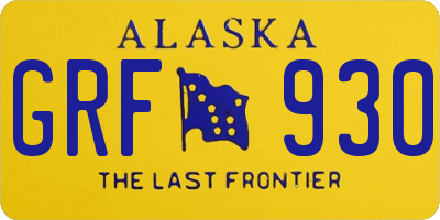 AK license plate GRF930