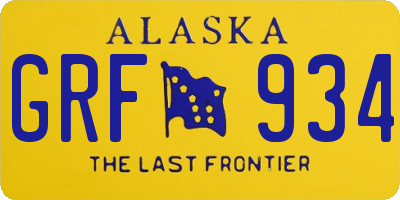 AK license plate GRF934