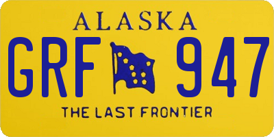 AK license plate GRF947