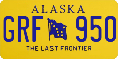 AK license plate GRF950