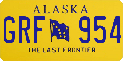 AK license plate GRF954