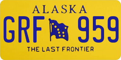 AK license plate GRF959