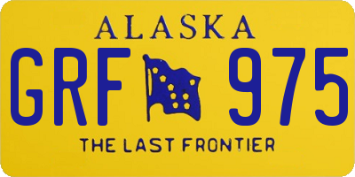 AK license plate GRF975