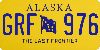 AK license plate GRF976
