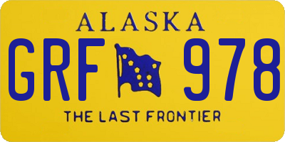 AK license plate GRF978