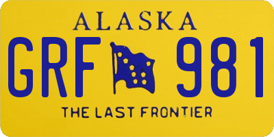 AK license plate GRF981