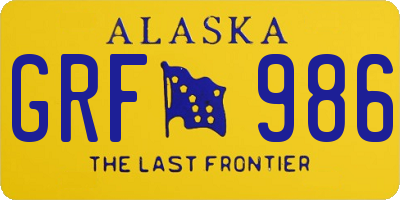 AK license plate GRF986