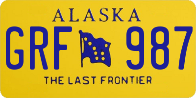 AK license plate GRF987