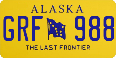 AK license plate GRF988