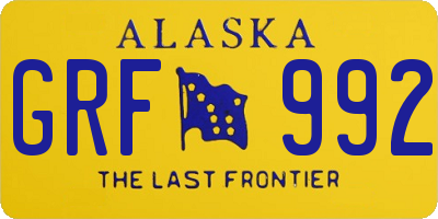 AK license plate GRF992