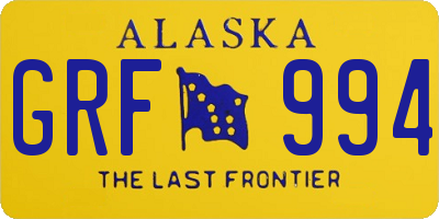 AK license plate GRF994