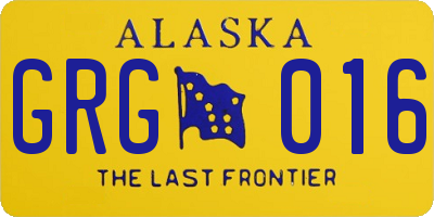 AK license plate GRG016