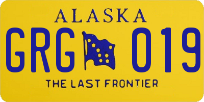 AK license plate GRG019