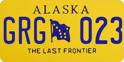 AK license plate GRG023