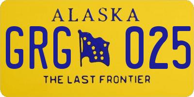 AK license plate GRG025
